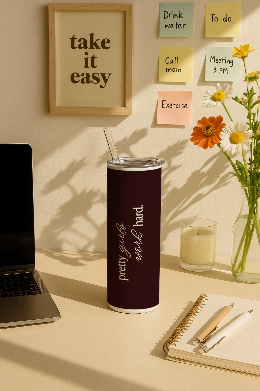 Colossal Tumbler 700ML with Straw | Boss Babe Print |Double Walled Insulated Tumbler 7-8 hrs