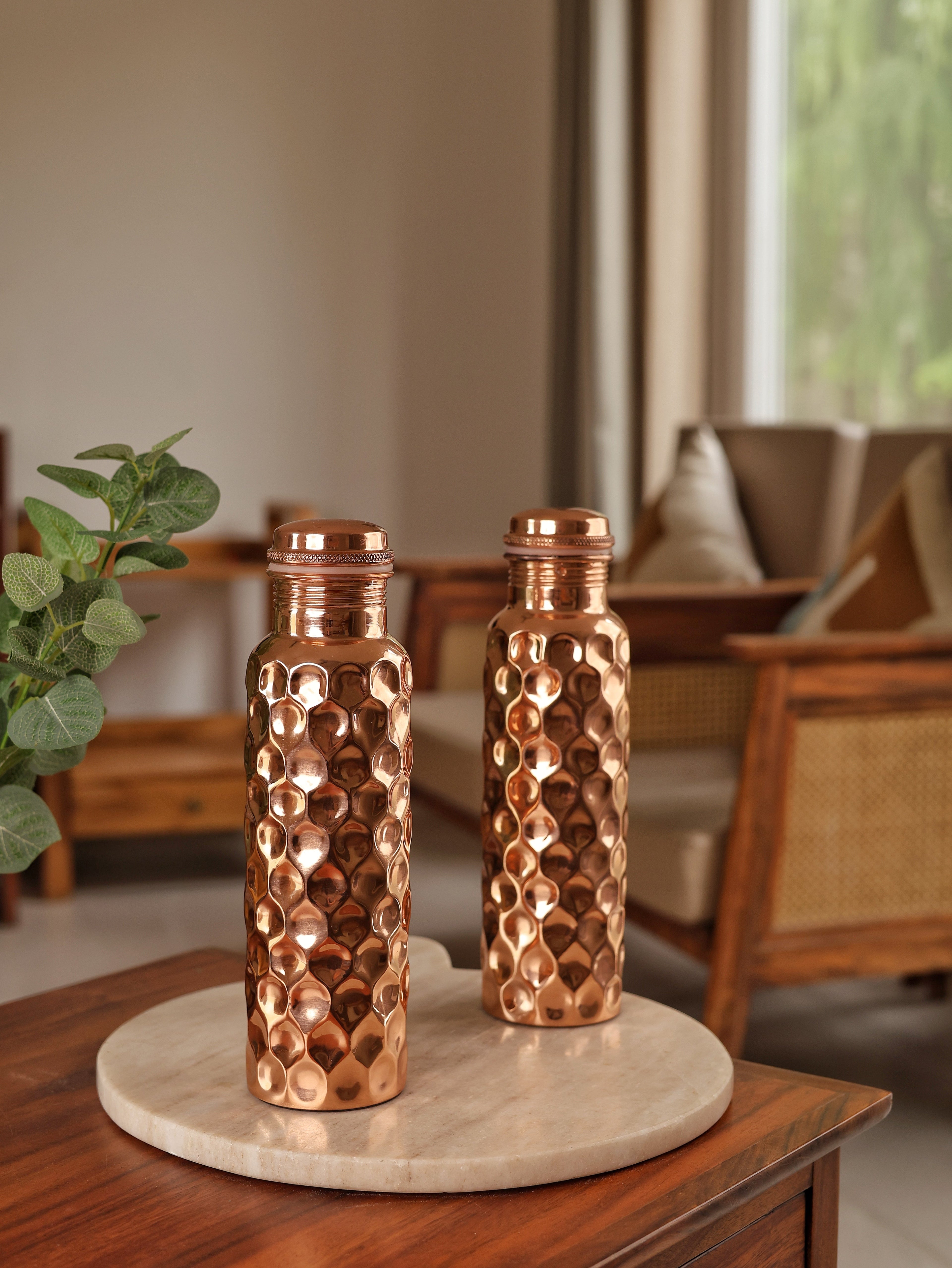 Vedic Copper Diamond Water Bottle - 1 Litre