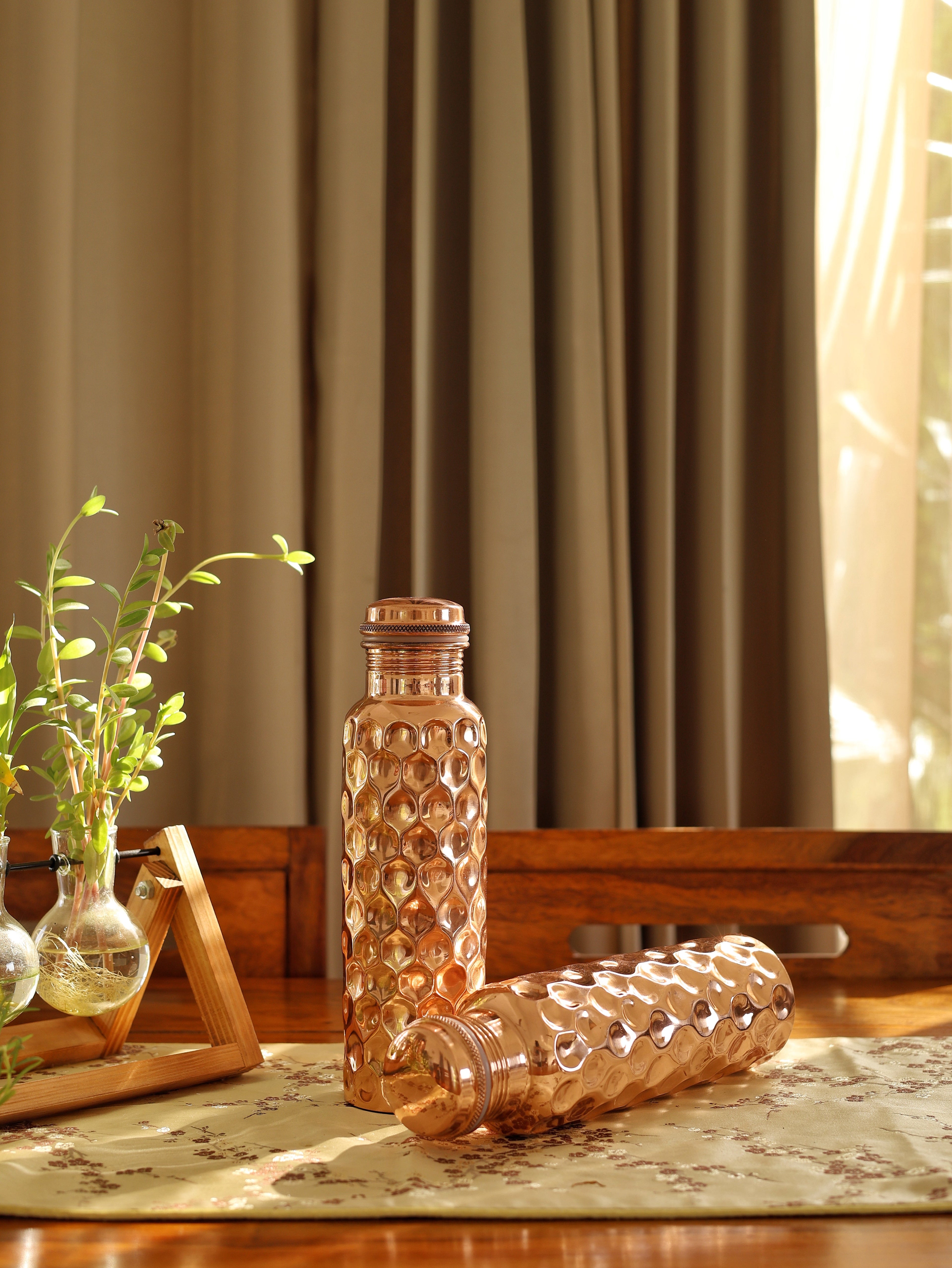 Vedic Copper Diamond Water Bottle - 1 Litre