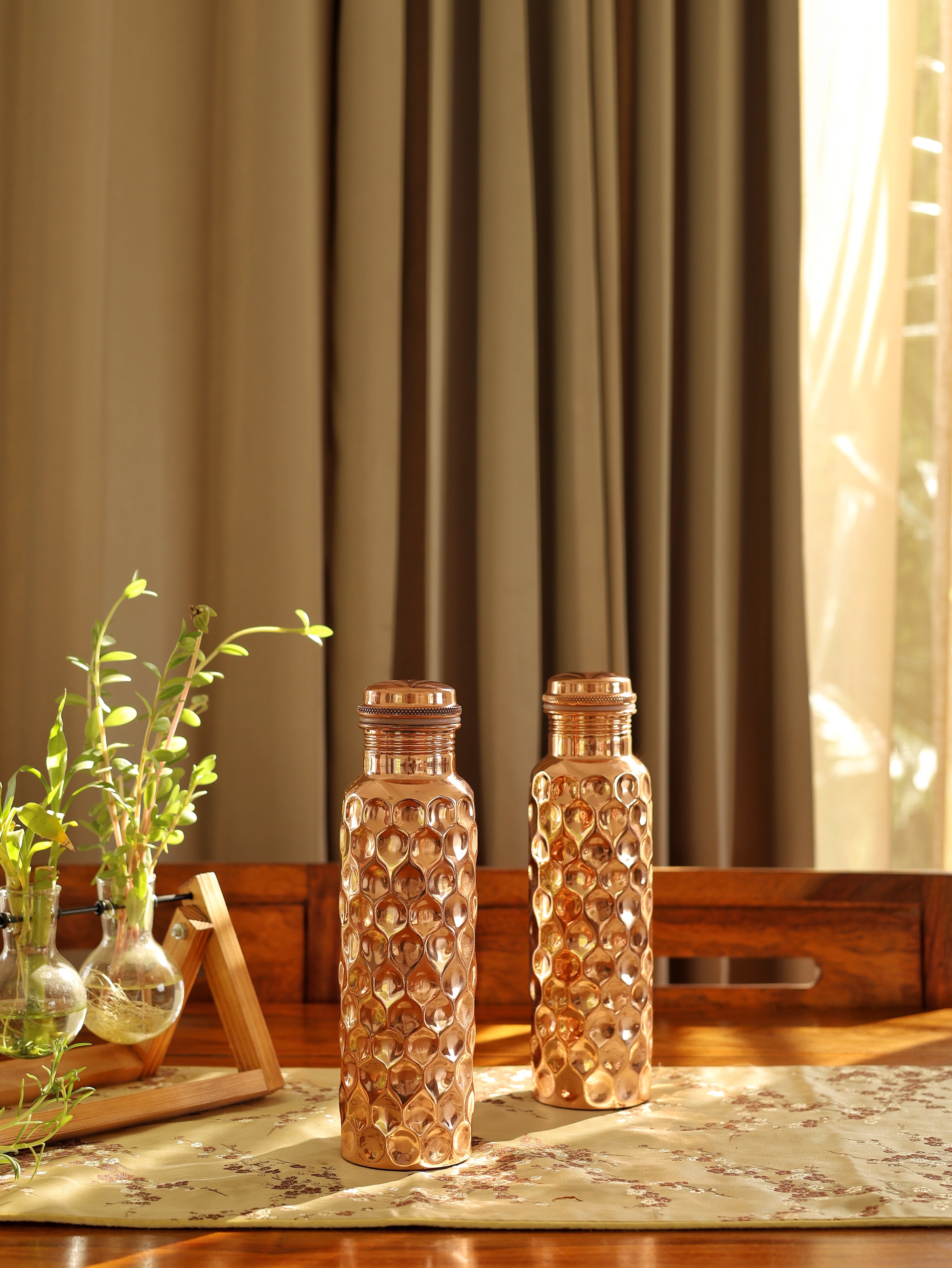 Vedic Copper Diamond Water Bottle - 1 Litre