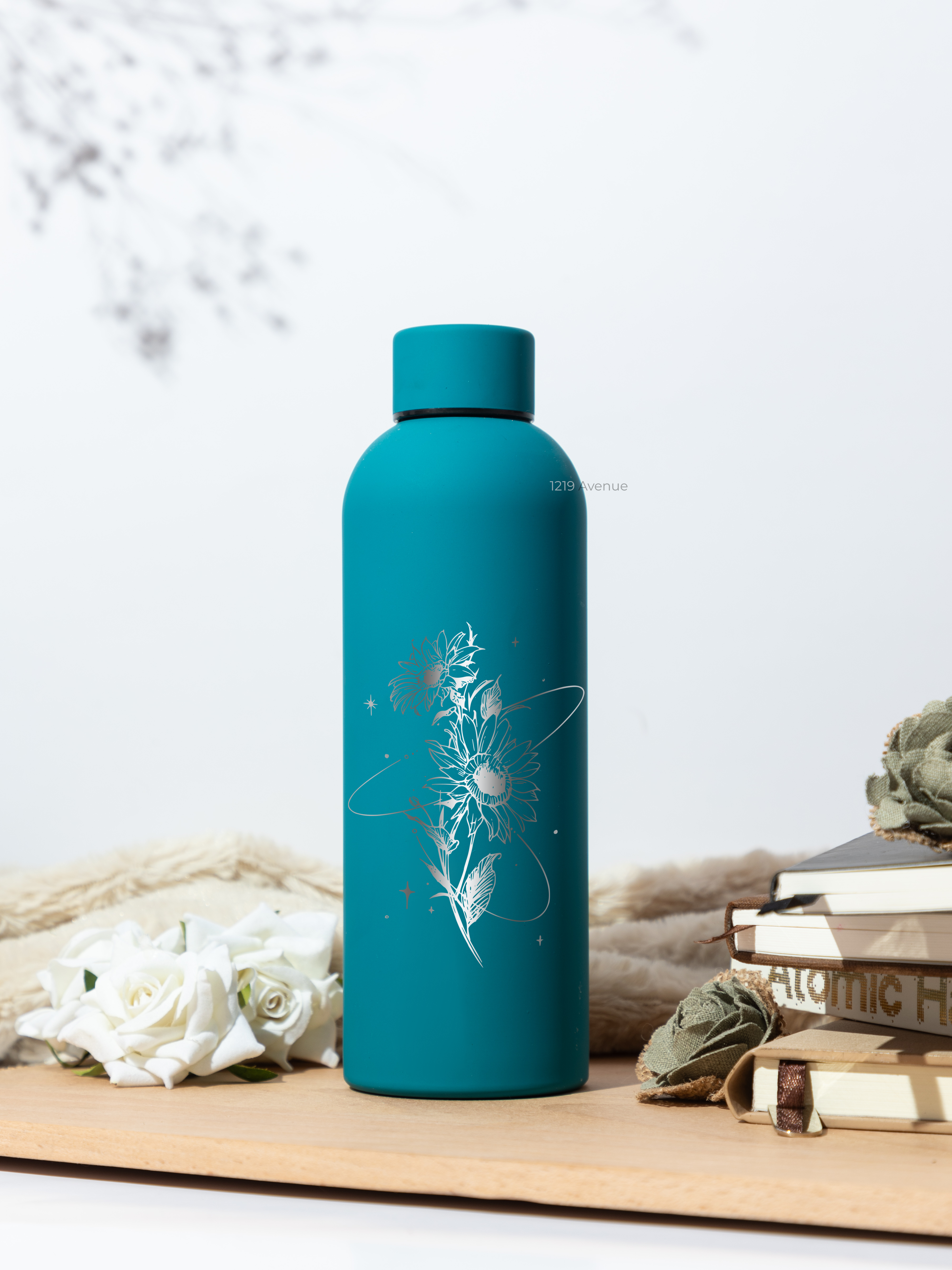 Bae-Sic Bottles 500 ML |Sunflower Universe Print | Double Walled Hot And Cold Bottles