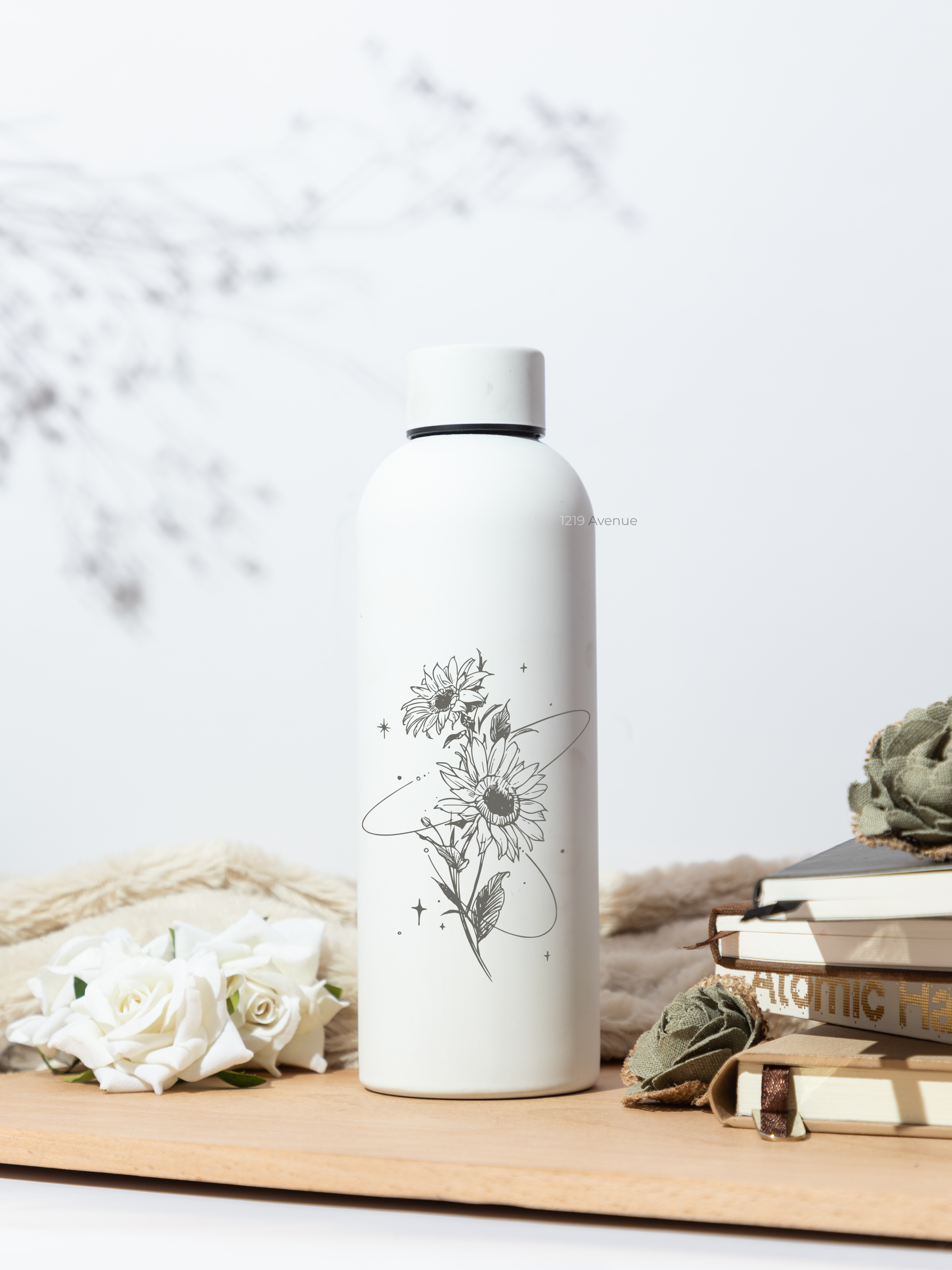 Bae-Sic Bottles 500 ML |Sunflower Universe Print | Double Walled Hot And Cold Bottles