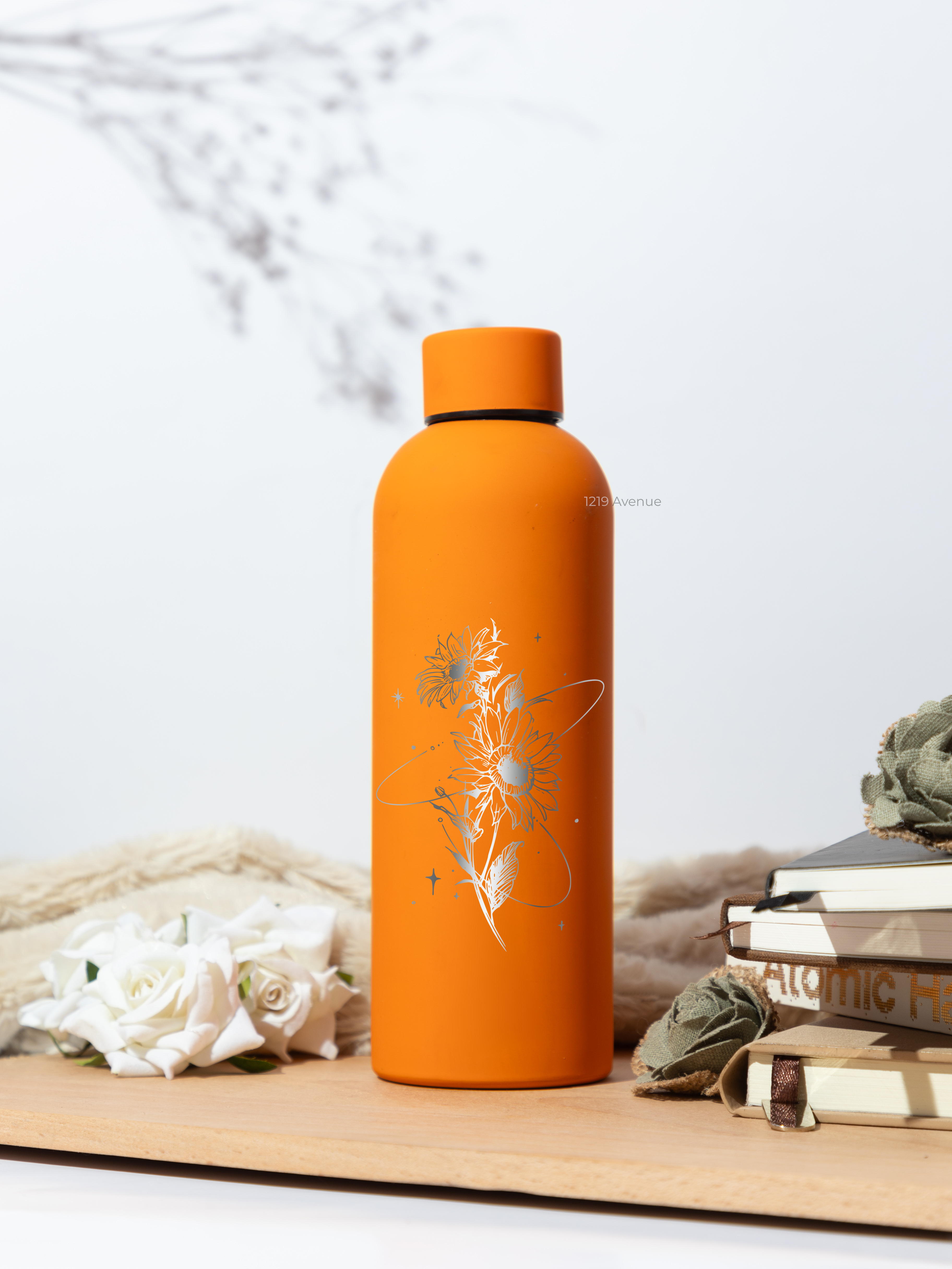 Bae-Sic Bottles 500 ML |Sunflower Universe Print | Double Walled Hot And Cold Bottles