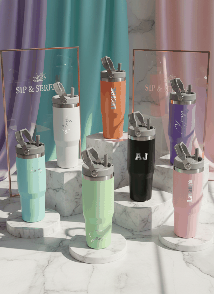 Personalized WayFay Double Walled Insulated 12 hrs+ Tumblers 1000 ML | 1 litre | Premium Gifting