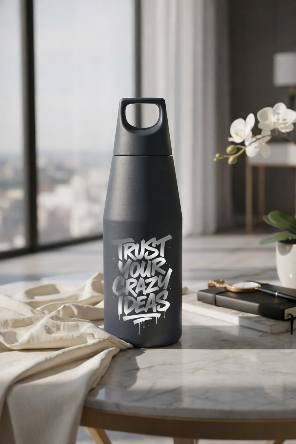 Printed Nuvra Geo-Dash Insulated Bottles 12hrs+ Hot and Cold |Premium Gifting | 580ml and 1100ml | 1 litre capacity