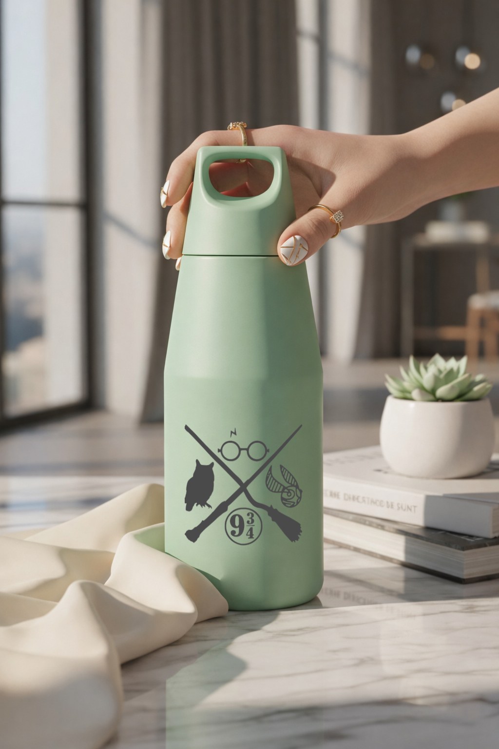 Printed Nuvra Geo-Dash Insulated Bottles 12hrs+ Hot and Cold |Premium Gifting | 580ml and 1100ml | 1 litre capacity
