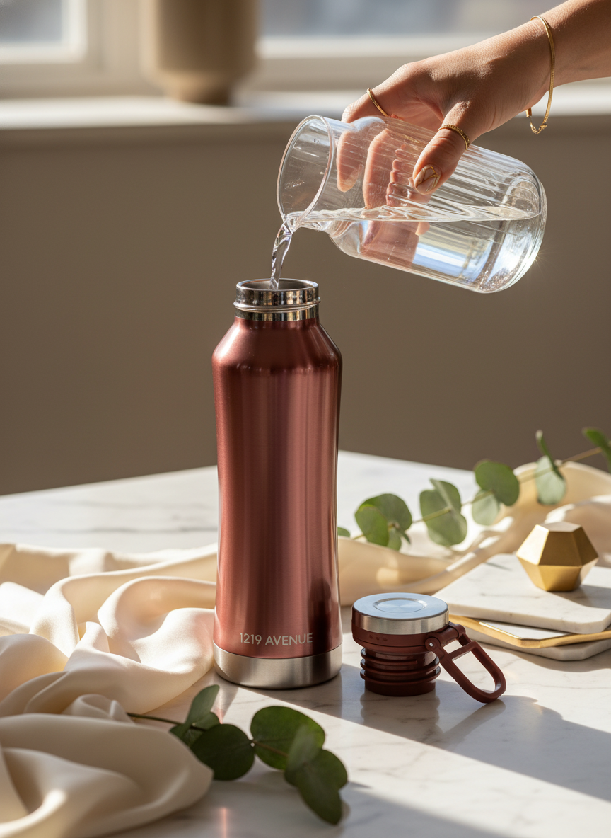 Elora Flip Top Lock Insulated Bottle – 750ml | 12hrs+ Hot & Cold | Premium Gifting | 3 Stunning Colors| 1 litre bottles